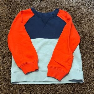 Hanna Andersson Kids Colorblock Sweatshirt - Navy, Orange, and Gray